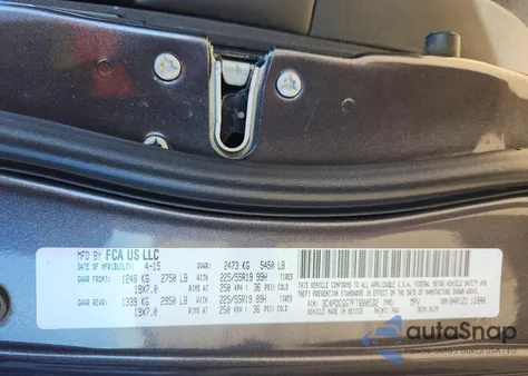 2015 Dodge Journey Crossroad z USA, uszkodzony, nr VIN 3C4PDCGG7FT680532